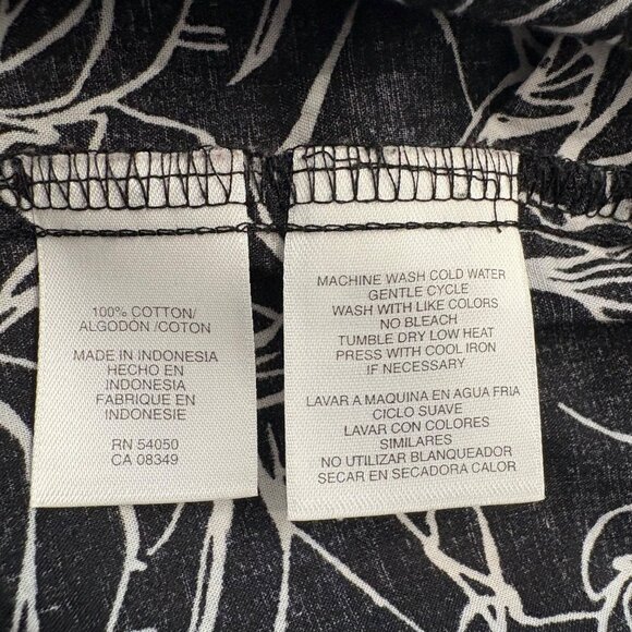 Jones New York Signature Womens Black & White Rose Print Button-Up Shirt XL - Picture 6 of 10